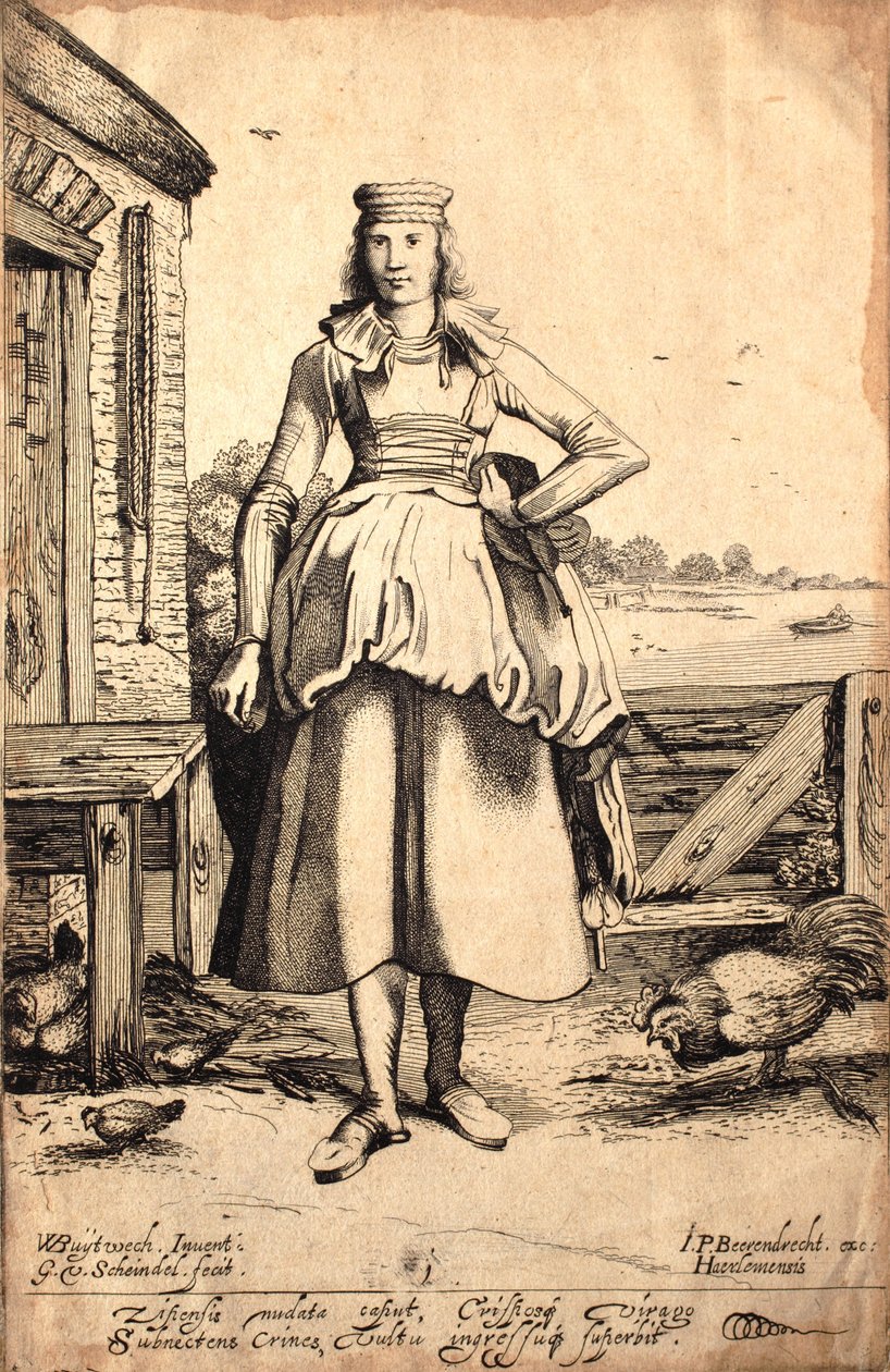 Jomfru fra Zijpe (ætsning og gravering) af Dutch School
