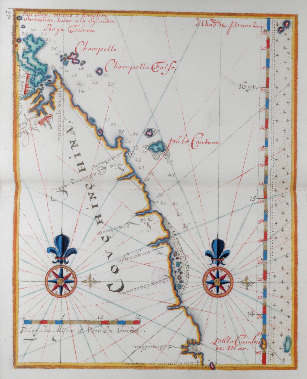 Kort over Cochin-Kina, Asien. af Dutch School
