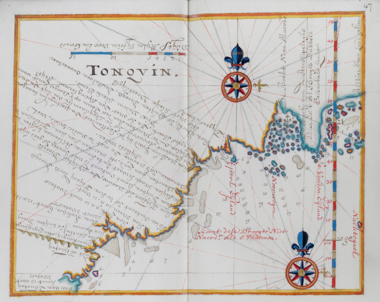 Kort over Tonquin, Kina. af Dutch School