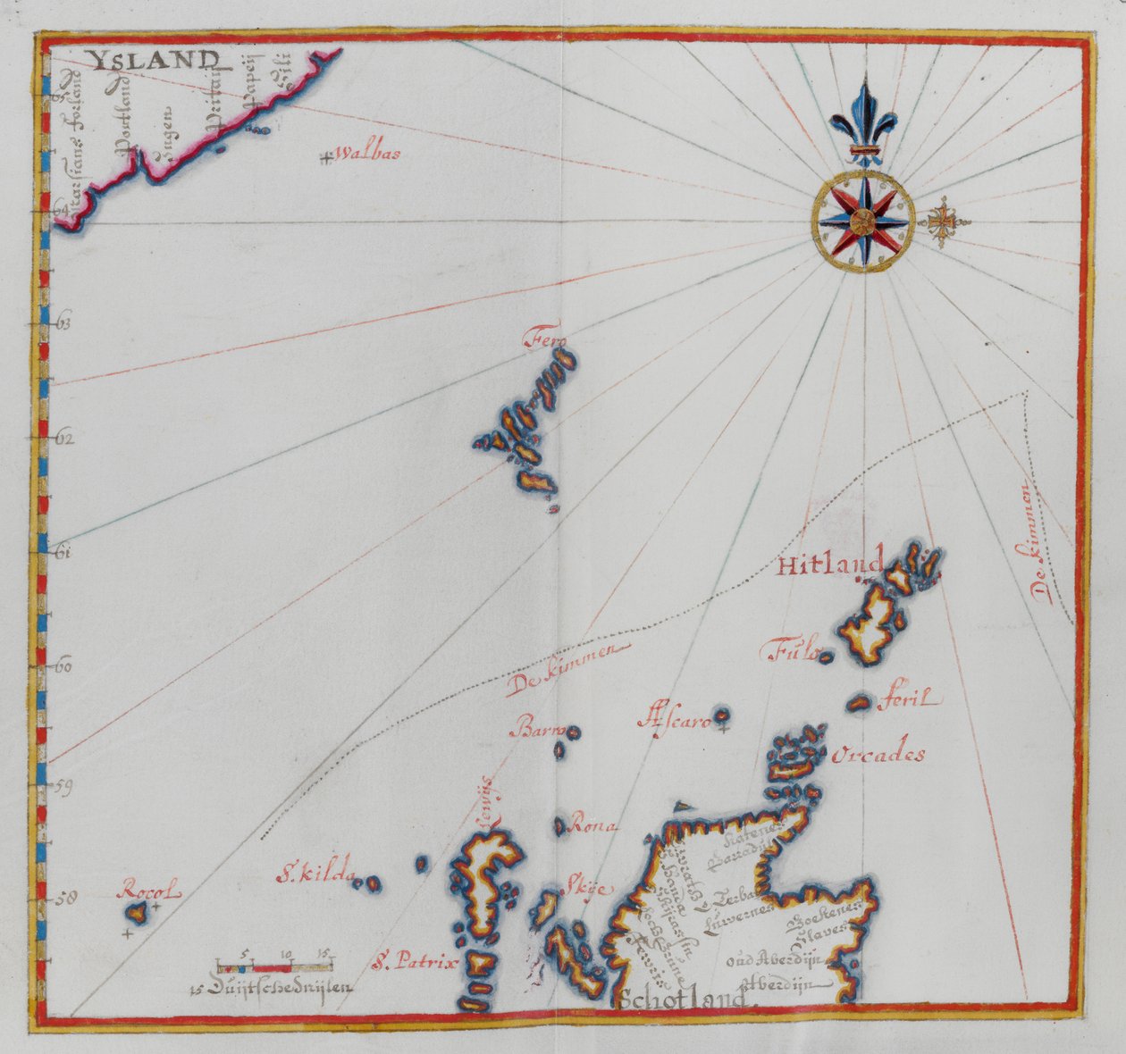 Kort over Shetlandsøerne. af Dutch School