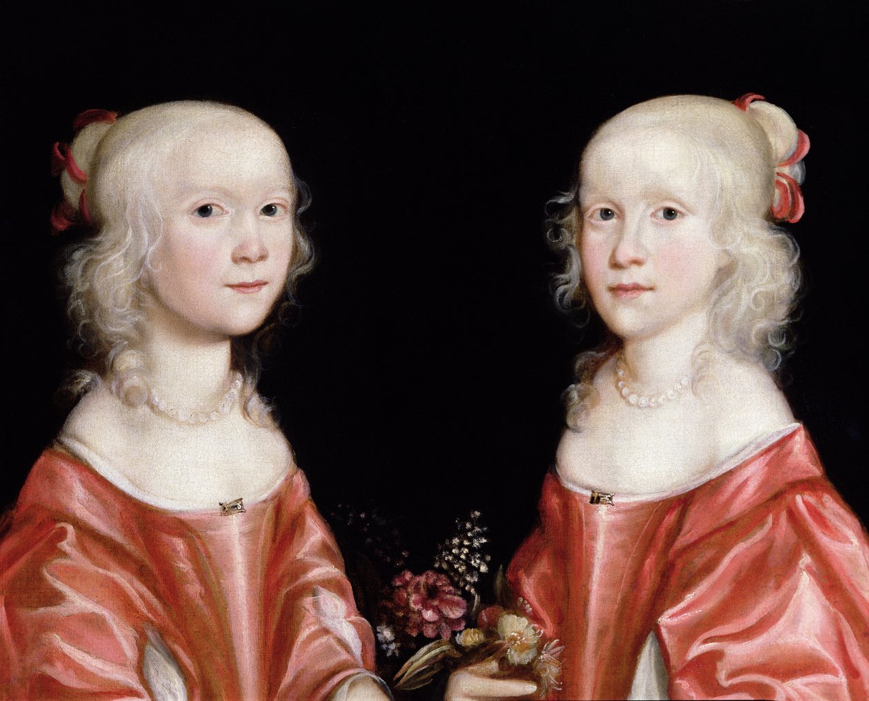 Portræt af tvillingesøstre, ca. 1650 af Dutch School