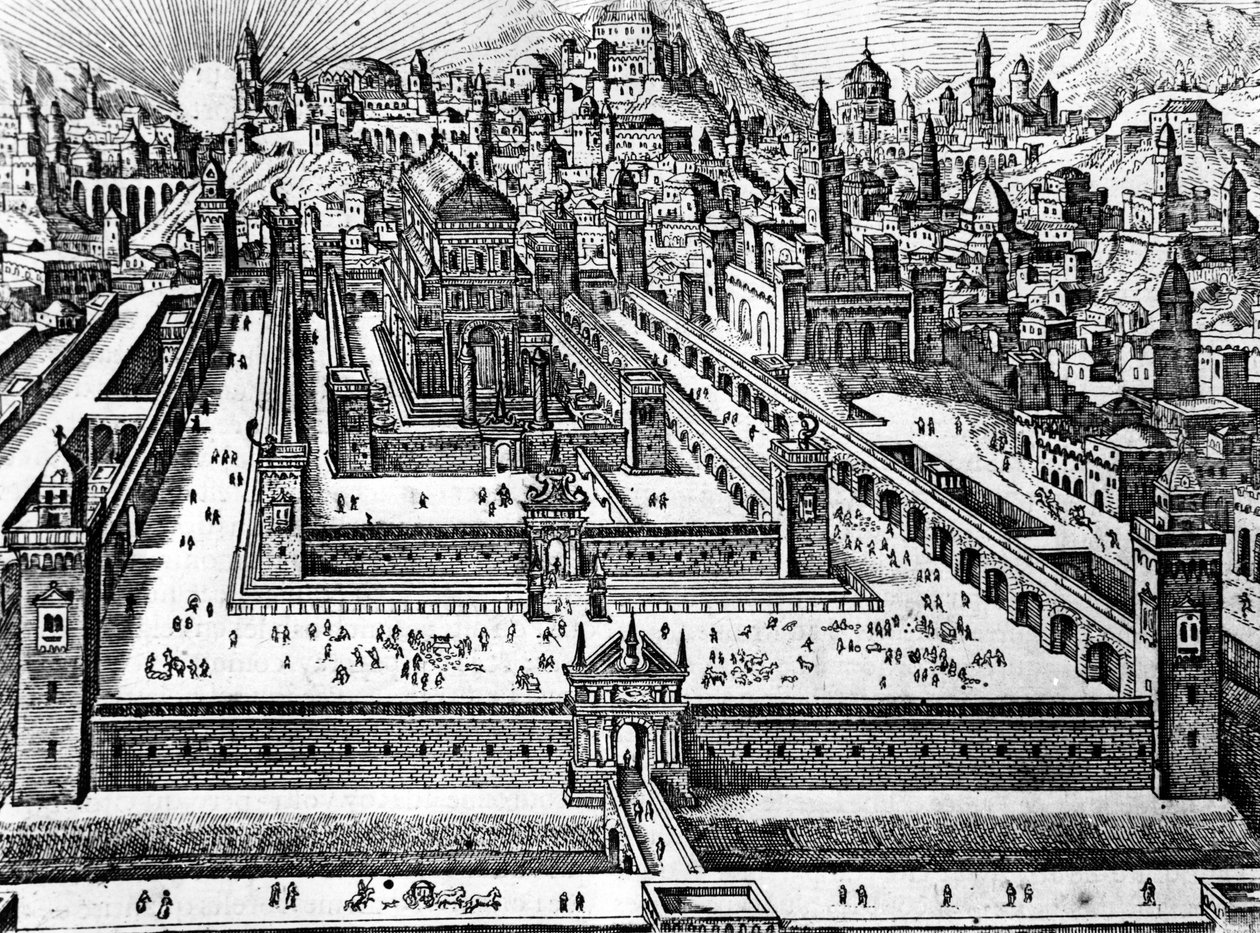Rekonstruktion af Salomons tempel, ca. 1700 af Dutch School