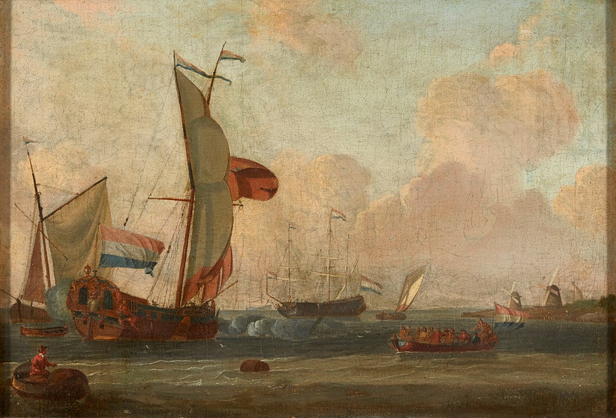 Forsendelse fra kysten (olie på lærred) af Dutch School