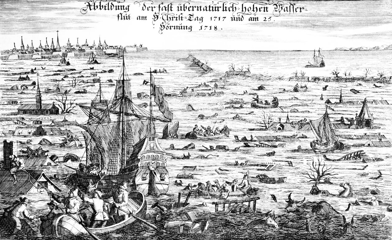 Julefloden 1717 af Dutch School