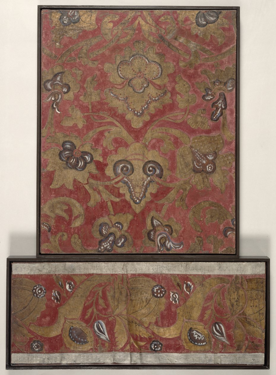 Tapetdesign, ca. 1700 (læder) af Dutch School