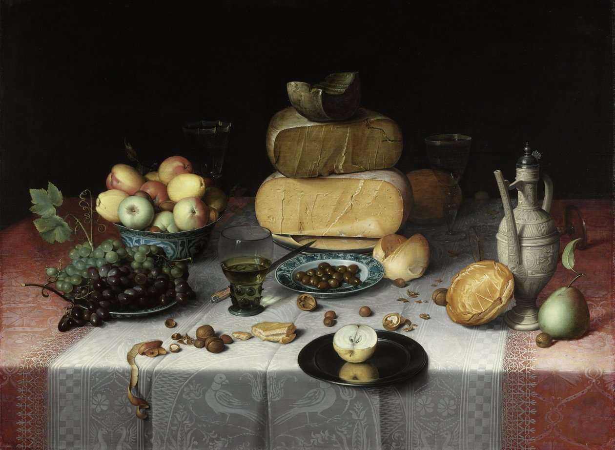 Stilleben med ost, ca. 1615 af Dyck