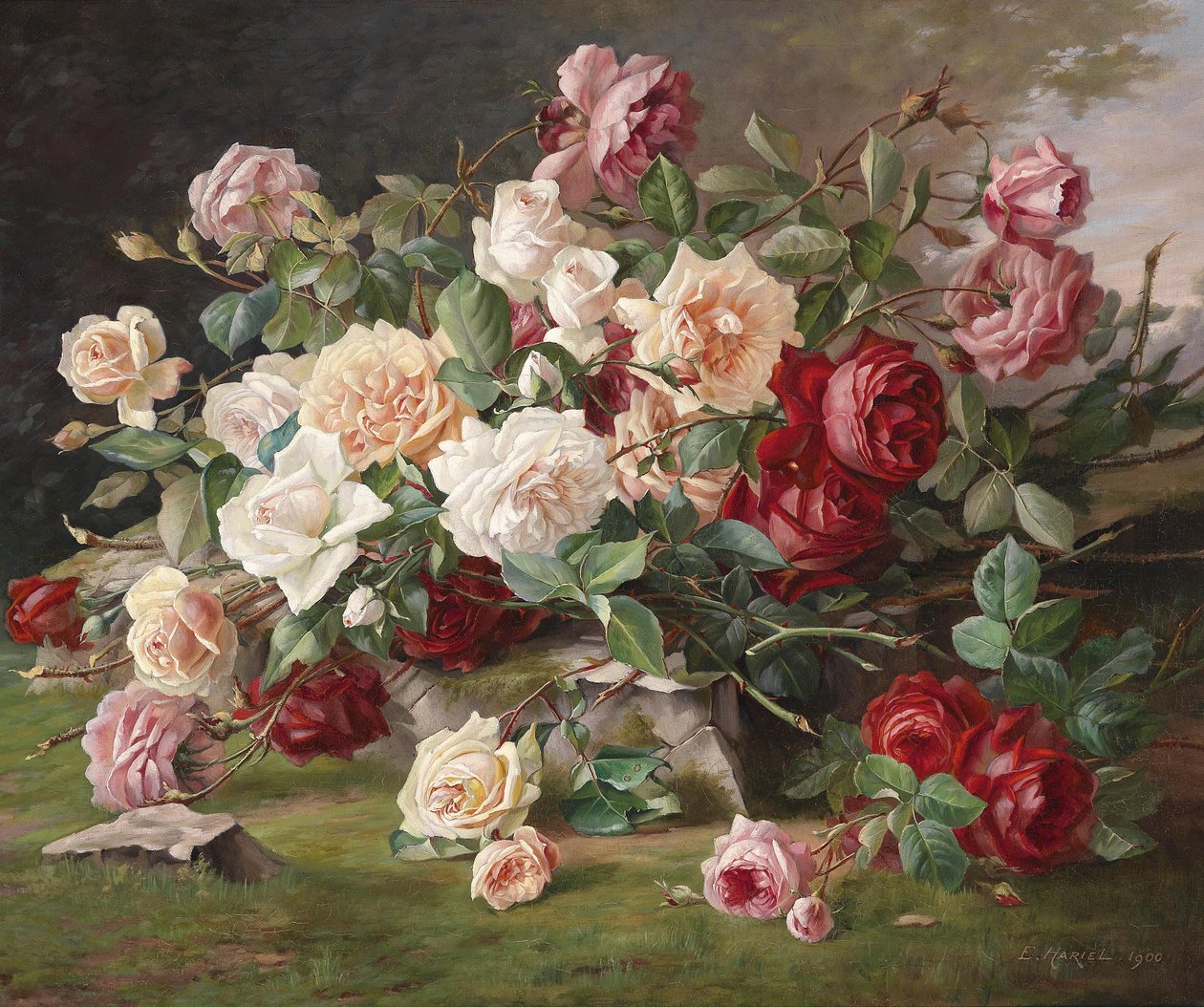 Rose stilleben af E. Hariel