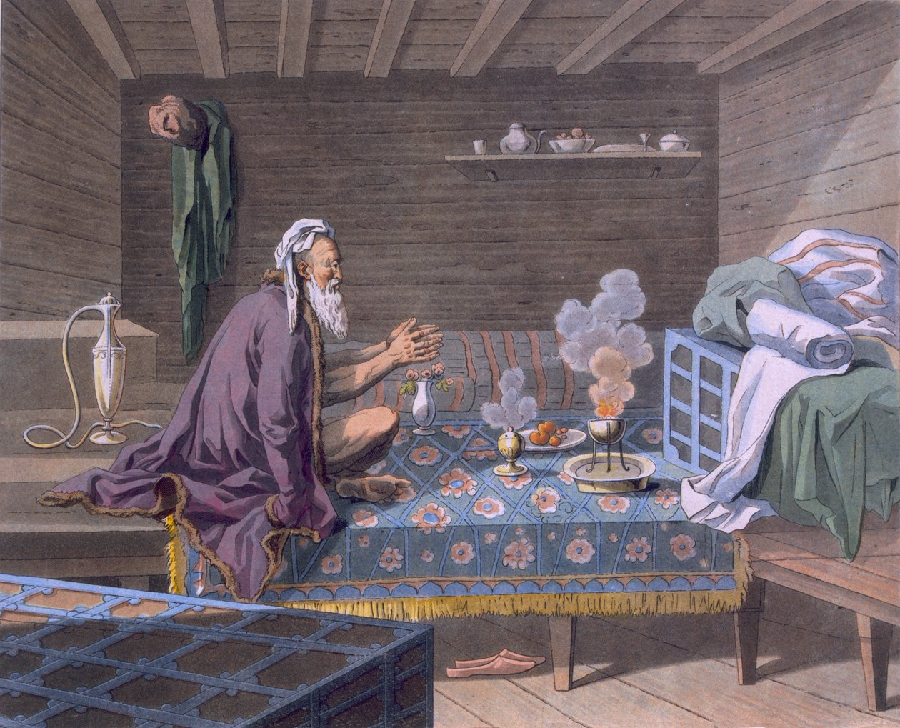 En perser beder sine morgenbøn, 1812-13 af E. Karnejeff