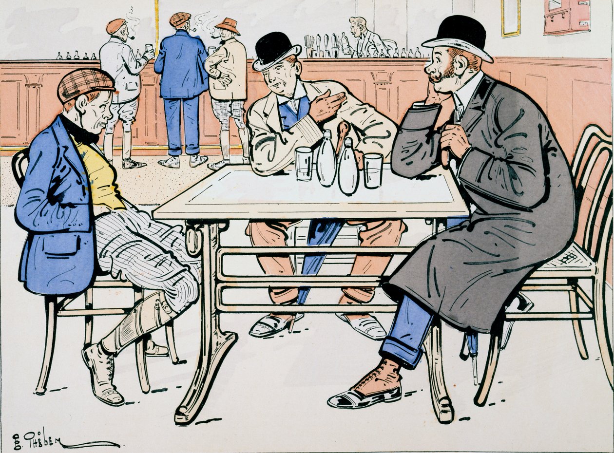 Jockey og kondisko i baren, ca. 1905 af E. Thelem
