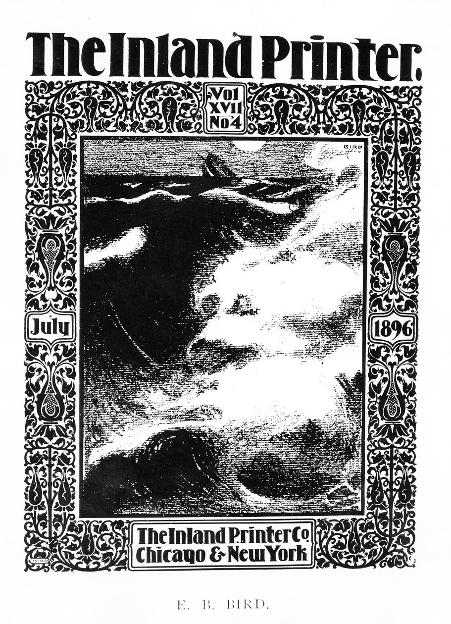 Forsiden af The Inland Printer, juli 1896 af E.B Bird