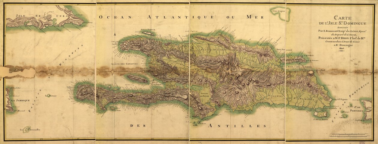 Kort over Isle Santo Domingo af E. Beaucosté