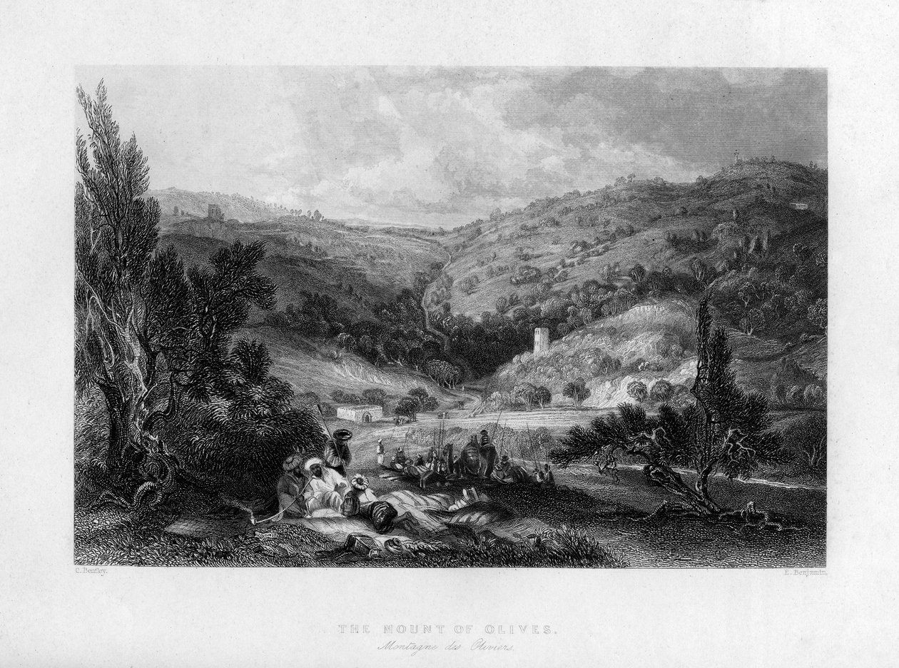 Oliebjerget, Israel, 1841. af E Benjamin