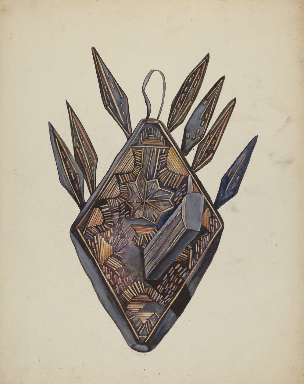 Stearinlyslampe, ca. 1936. af E. Boyd