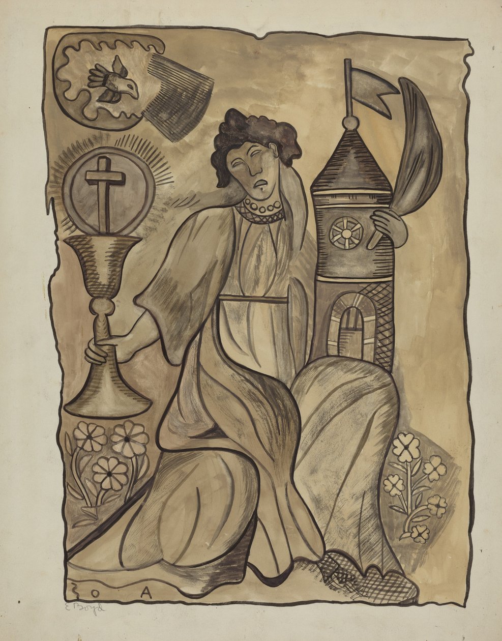 Vægophæng af Santa Barbara, ca. 1936. af E. Boyd