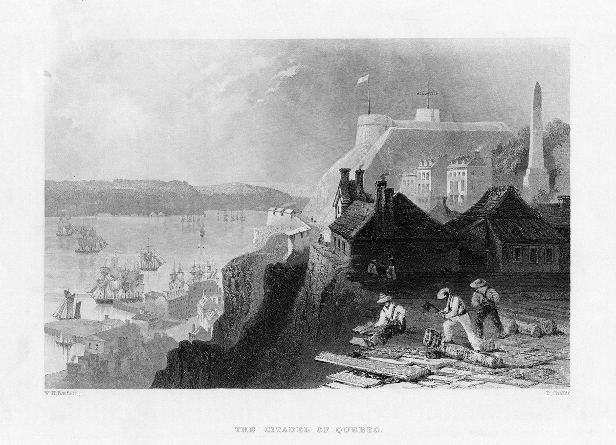 Citadellet i Quebec, Canada, 1800-tallet af E. Challis
