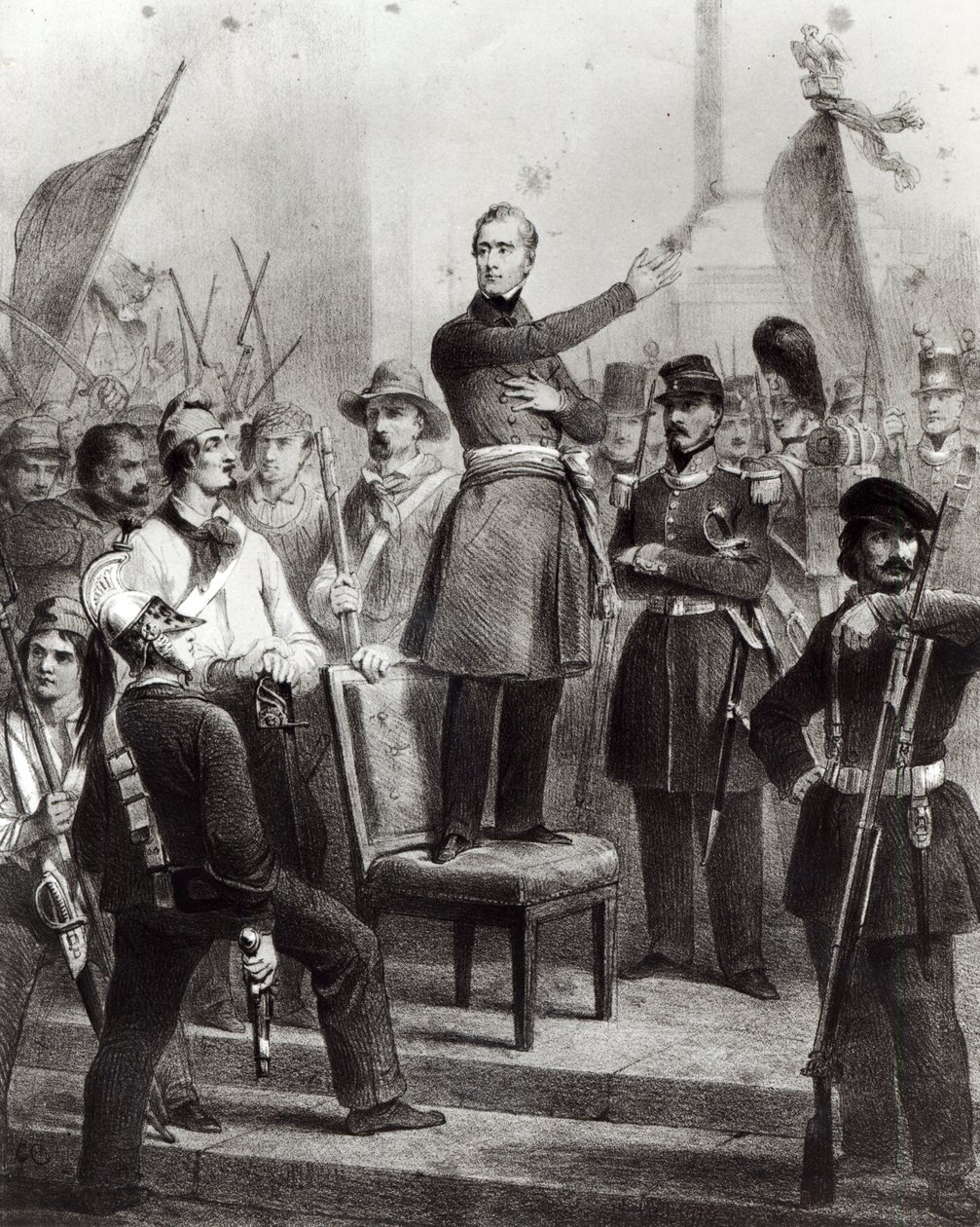 Alphonse de Lamartine på rådhuset af E. Charpentier