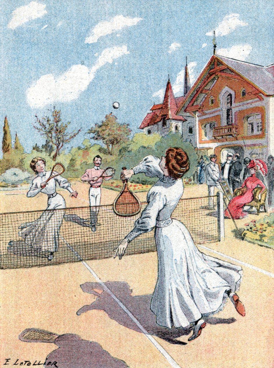 Tennis, ca. 1910 (illustration) af E. Letellier