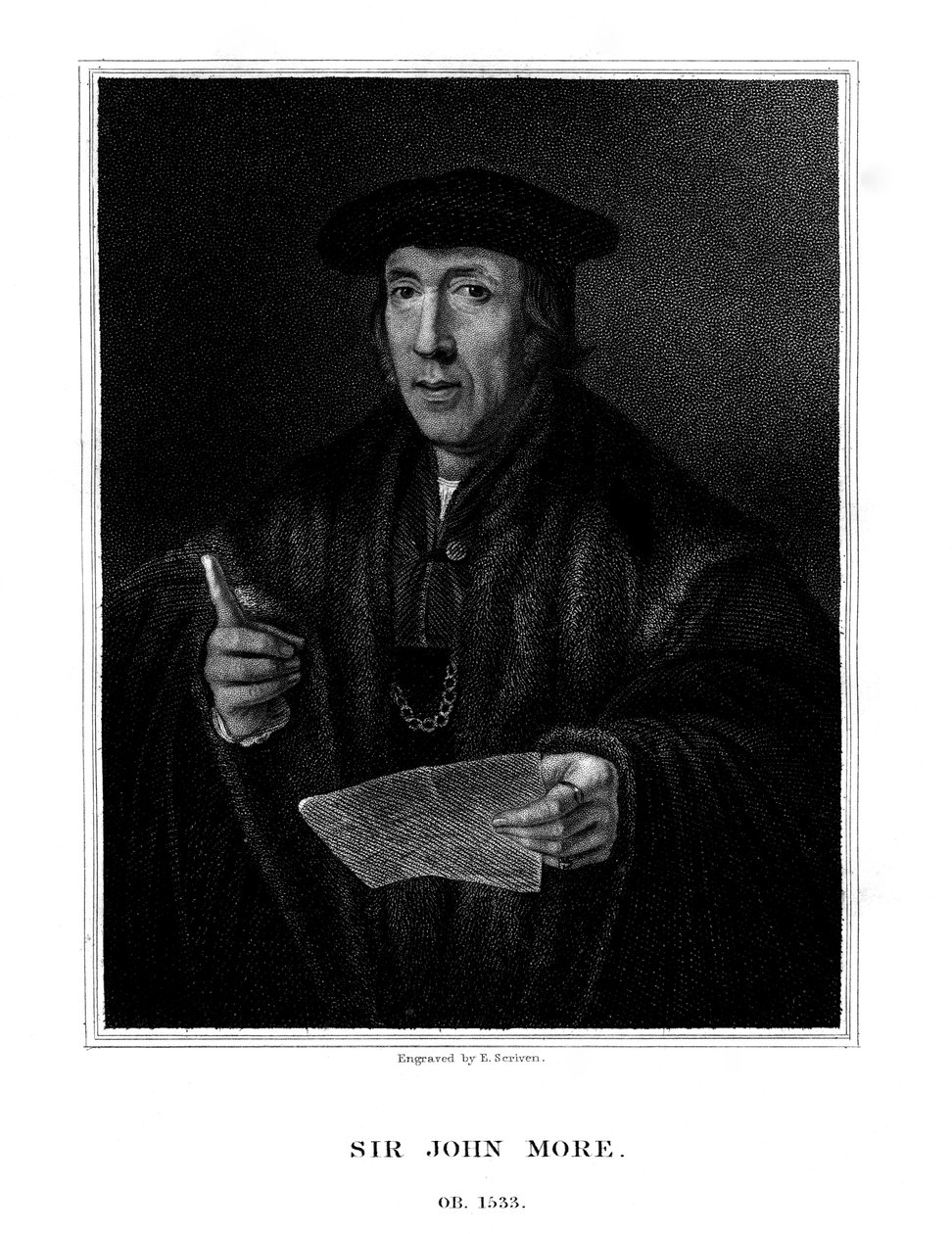 Sir John More, engelsk advokat, 1826. af E. Scriven