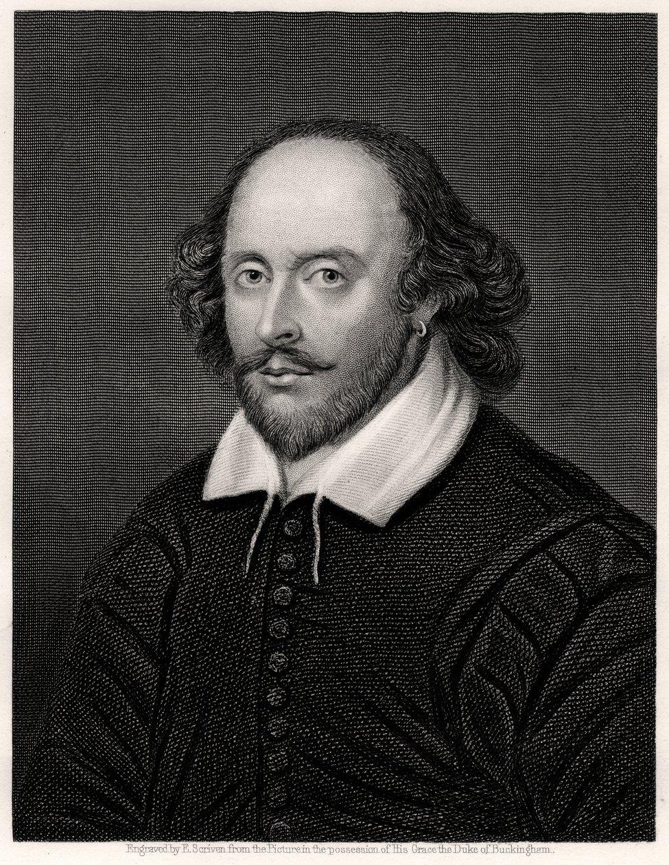 William Shakespeare, engelsk dramatiker, 1800-tallet af E. Scriven
