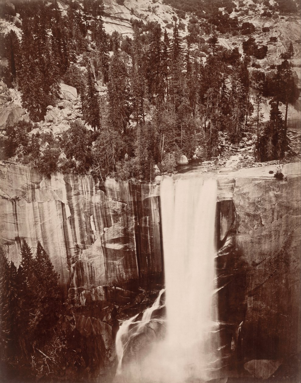 Pi-Wi-Ack (Stars of Shower), Vernal Fall, 400 fødder, Yosemites dal af Eadweard Muybridge