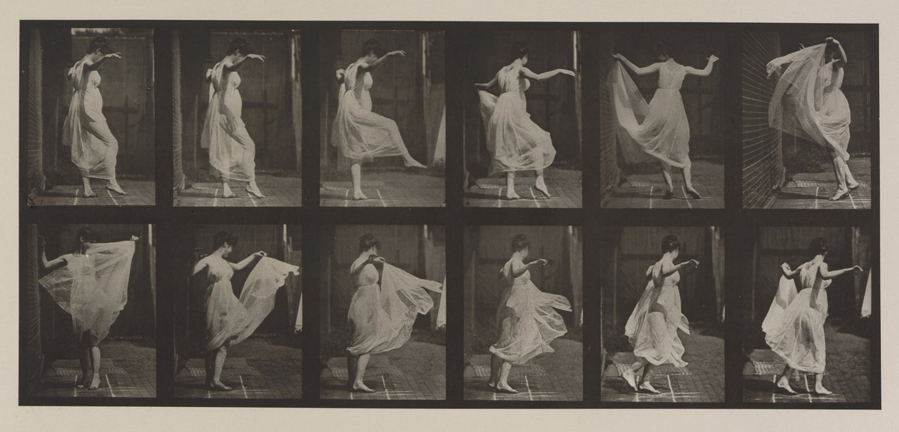 Plade nummer 188. Dans (fancy), 1887 (collotype) af Eadweard Muybridge