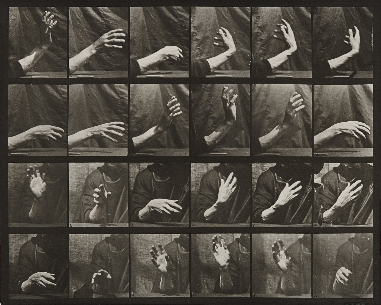 Bevægelse af hånden; slå tid af Eadweard Muybridge