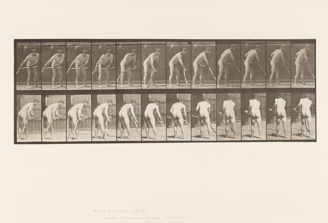Tallerken 390. Landmand, Slår Græs af Eadweard Muybridge