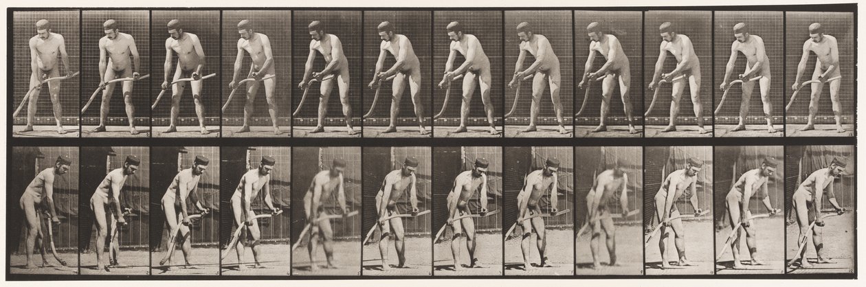 Tallerken 391. Bonde, Slår Græs af Eadweard Muybridge