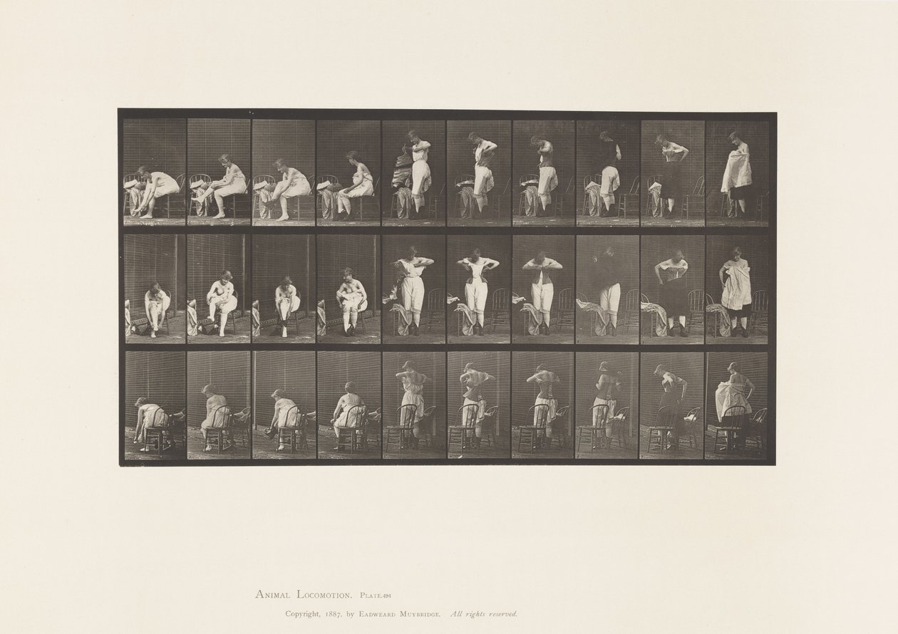 Plade 494. Toilettets forskellige faser af Eadweard Muybridge