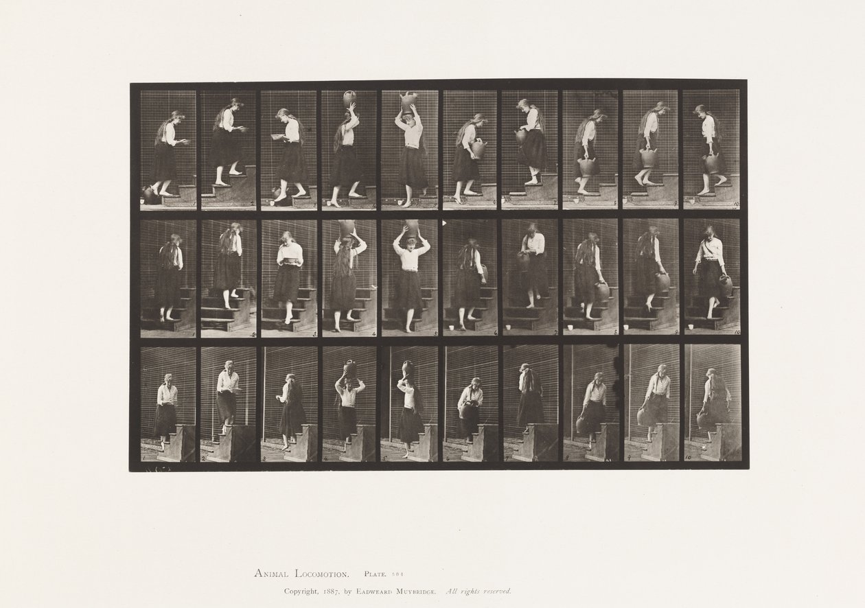 Tavle 504. Op- og nedadgående trapper af Eadweard Muybridge
