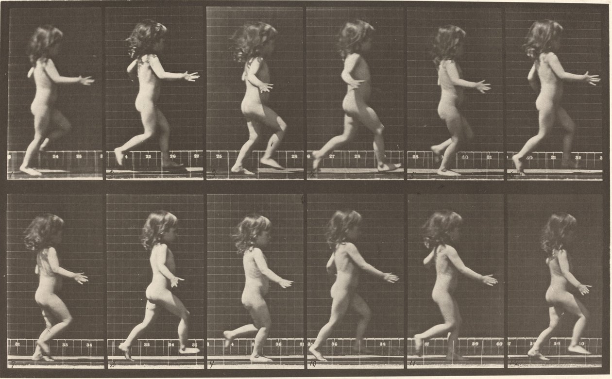Tallerken nummer 469. Barn løber af Eadweard Muybridge