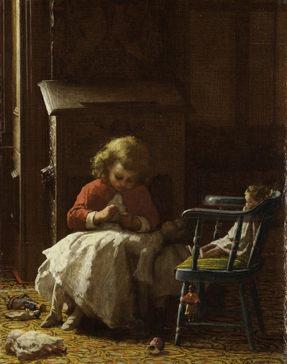 Familiepleje, 1873 af Eastman Johnson