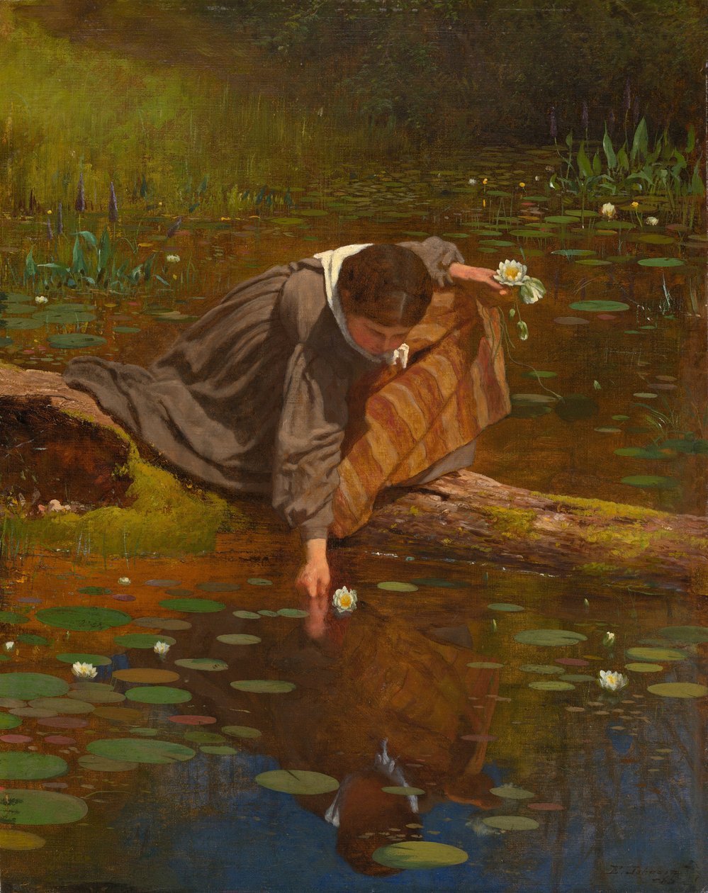 Indsamling af liljer af Eastman Johnson