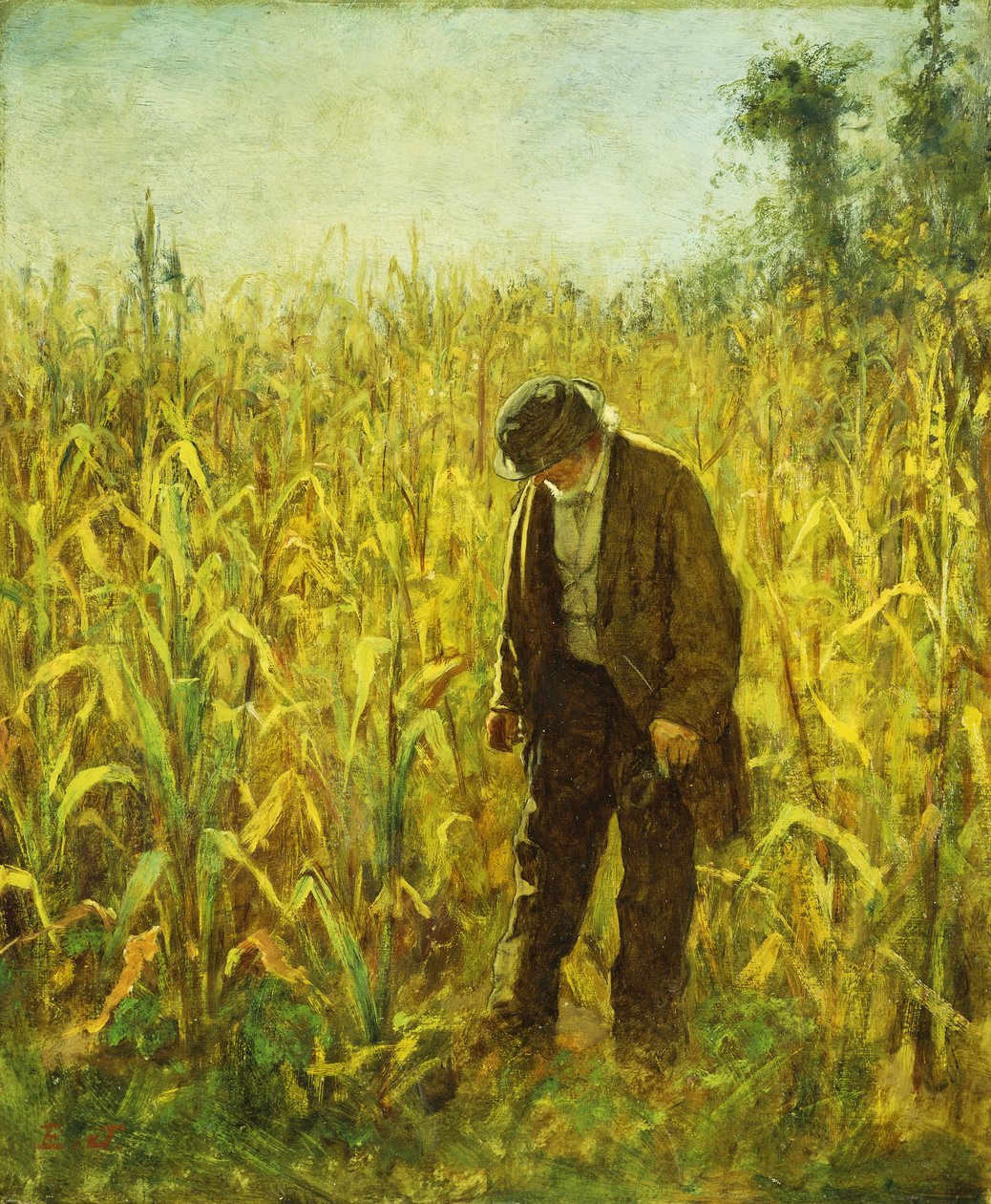 Mand i en kornmark, af Eastman Johnson