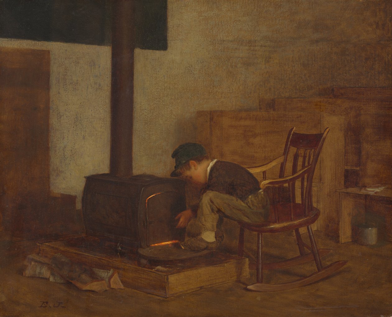 Den tidlige lærde, ca. 1865. af Eastman Johnson
