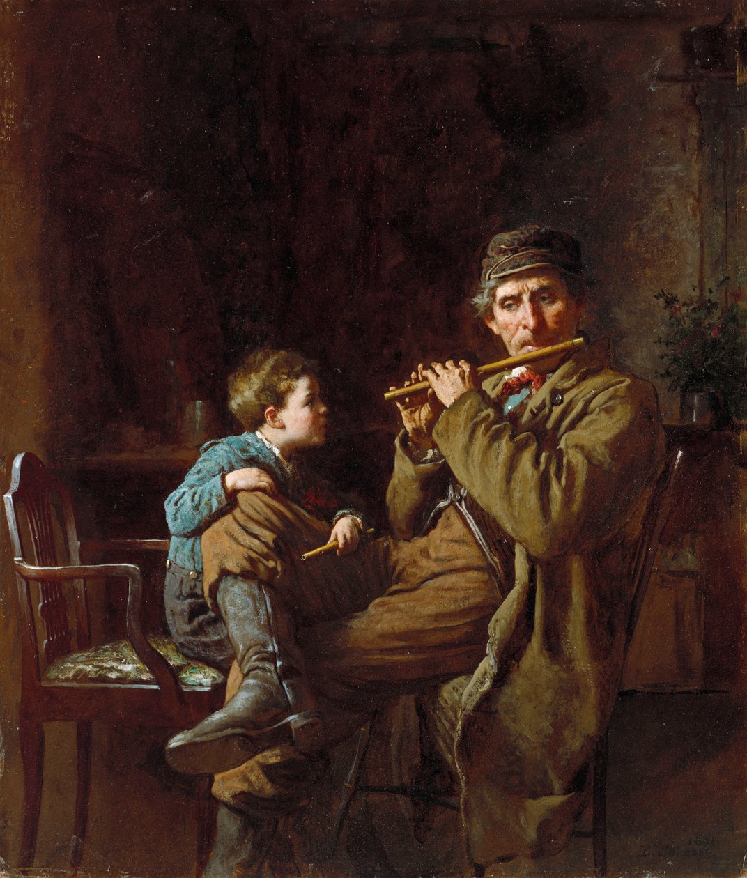 Den alvorlige elev, 1881 af Eastman Johnson