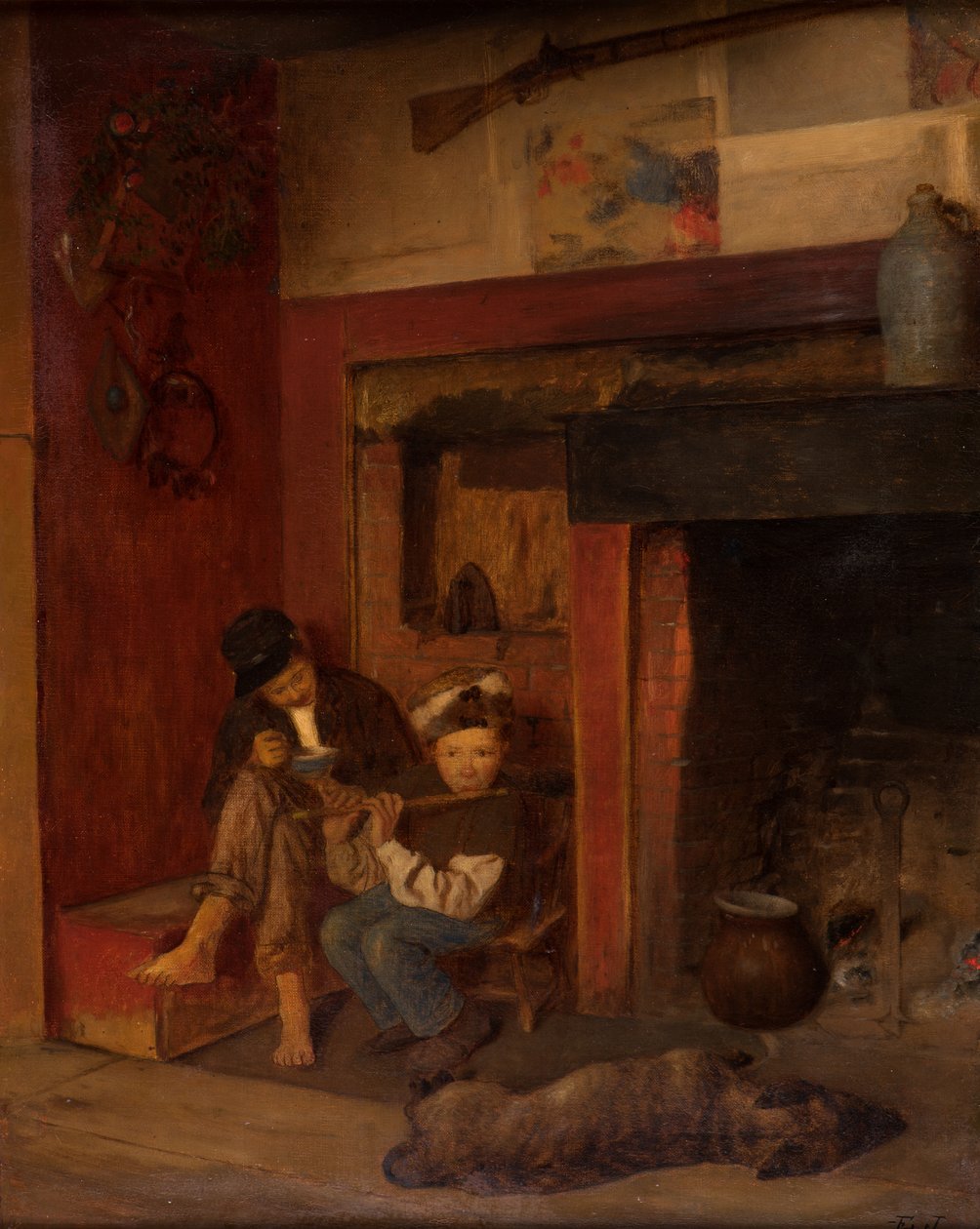 Fiferen og hans ven, 1870-80 af Eastman Johnson