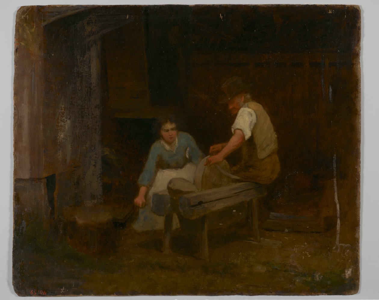 The Fugitive Slaves (olie på pap) af Eastman Johnson