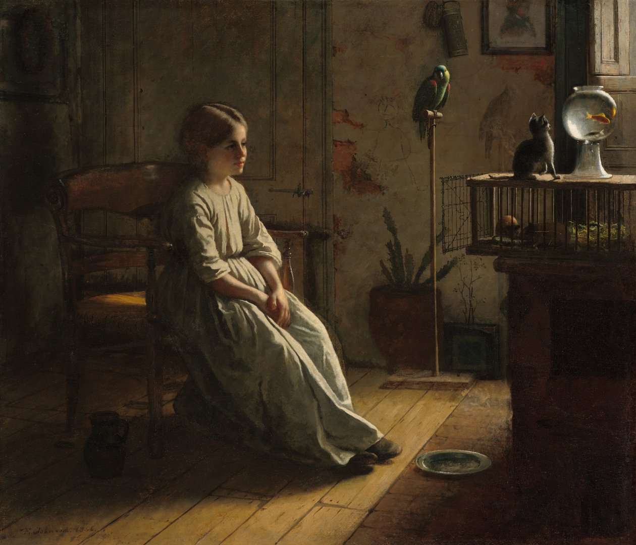 Kæledyrene, 1856. af Eastman Johnson