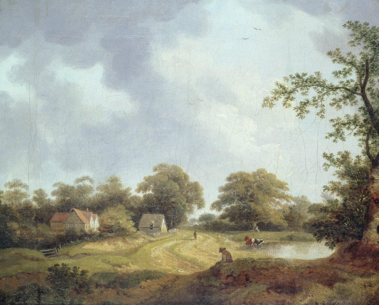 Suffolk Landscape (olie på lærred) af Ebenezer Tull