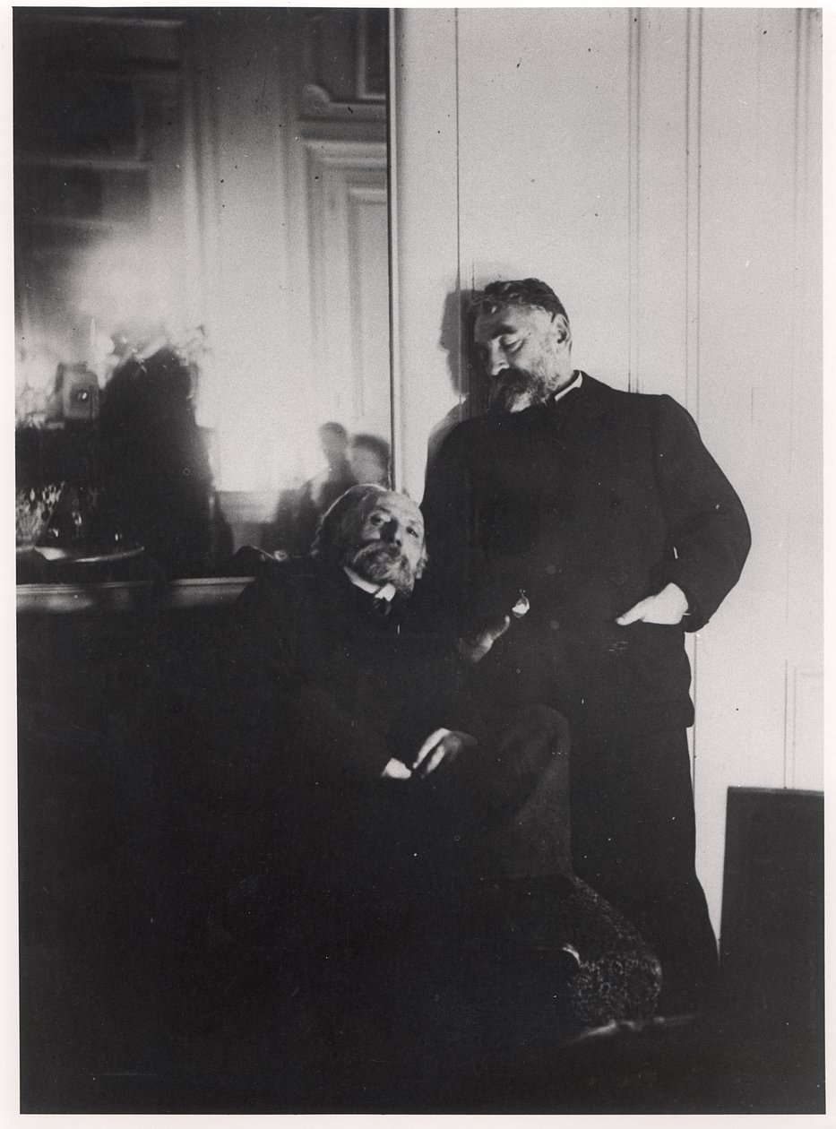 Auguste Renoir (1841-1919) og Stephane Mallarme (1842-98) af Edgar Degas