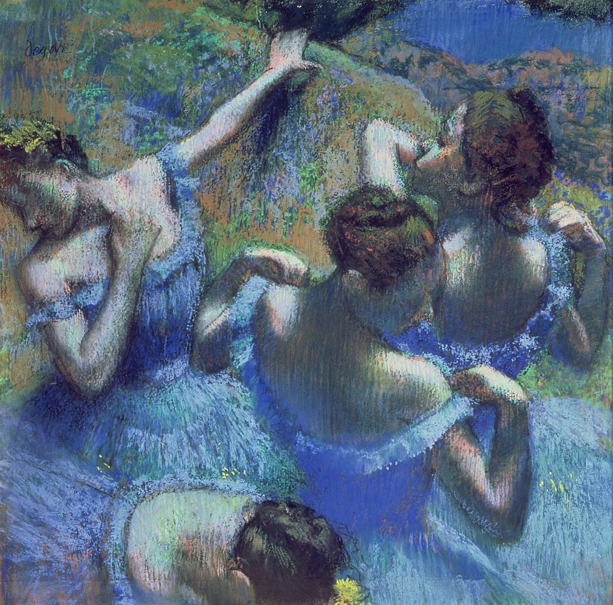 Blå dansere, ca. 1899 (pastel) af Edgar Degas