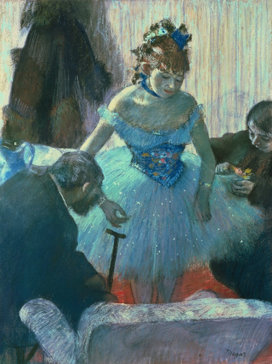 Danser i sit omklædningsrum (pastel) af Edgar Degas
