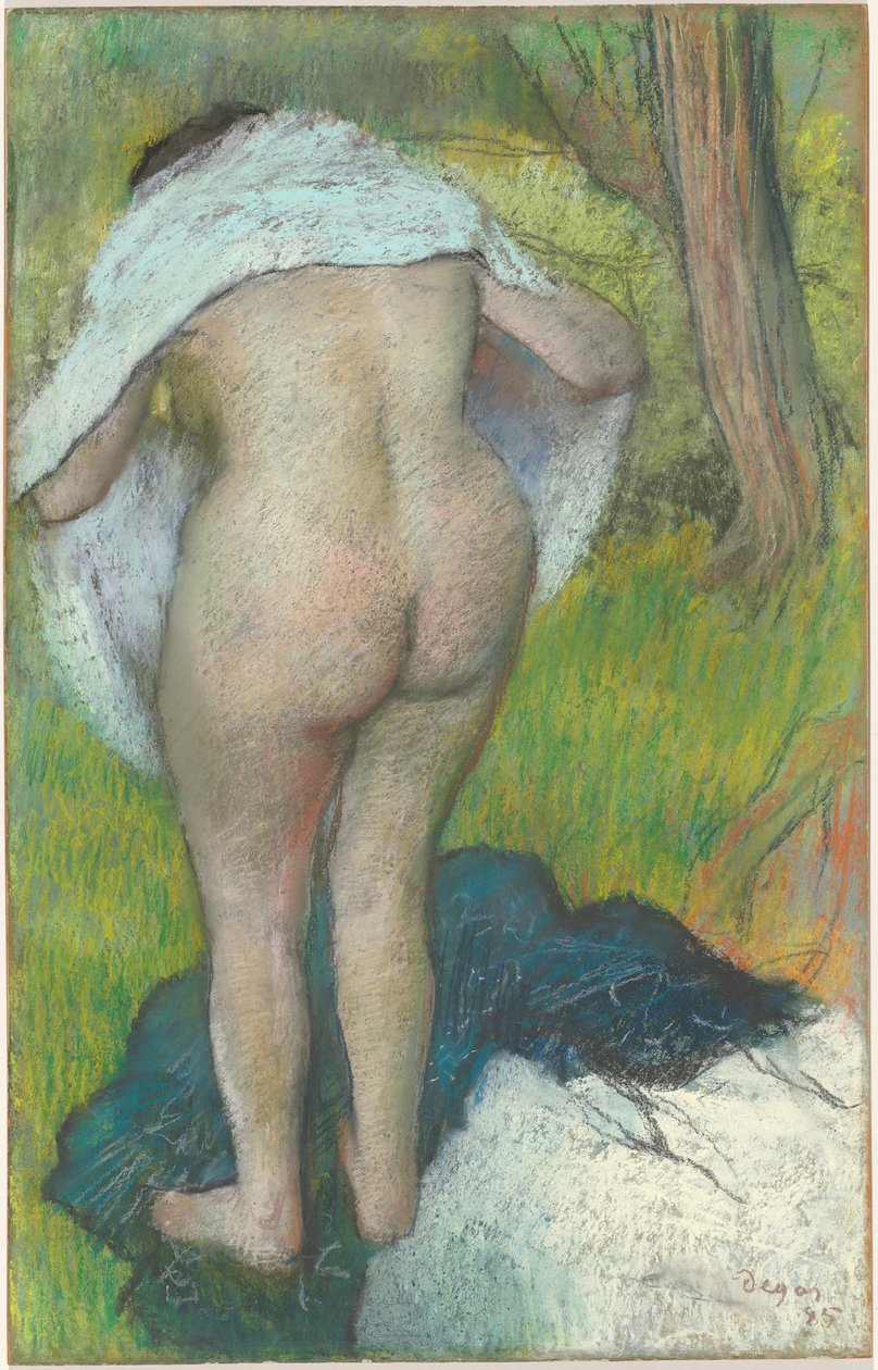 Pige, der tørrer sig selv af Edgar Degas