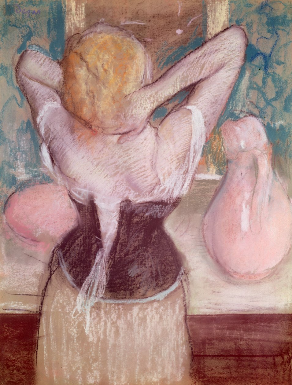 Toilettet (pastel) af Edgar Degas