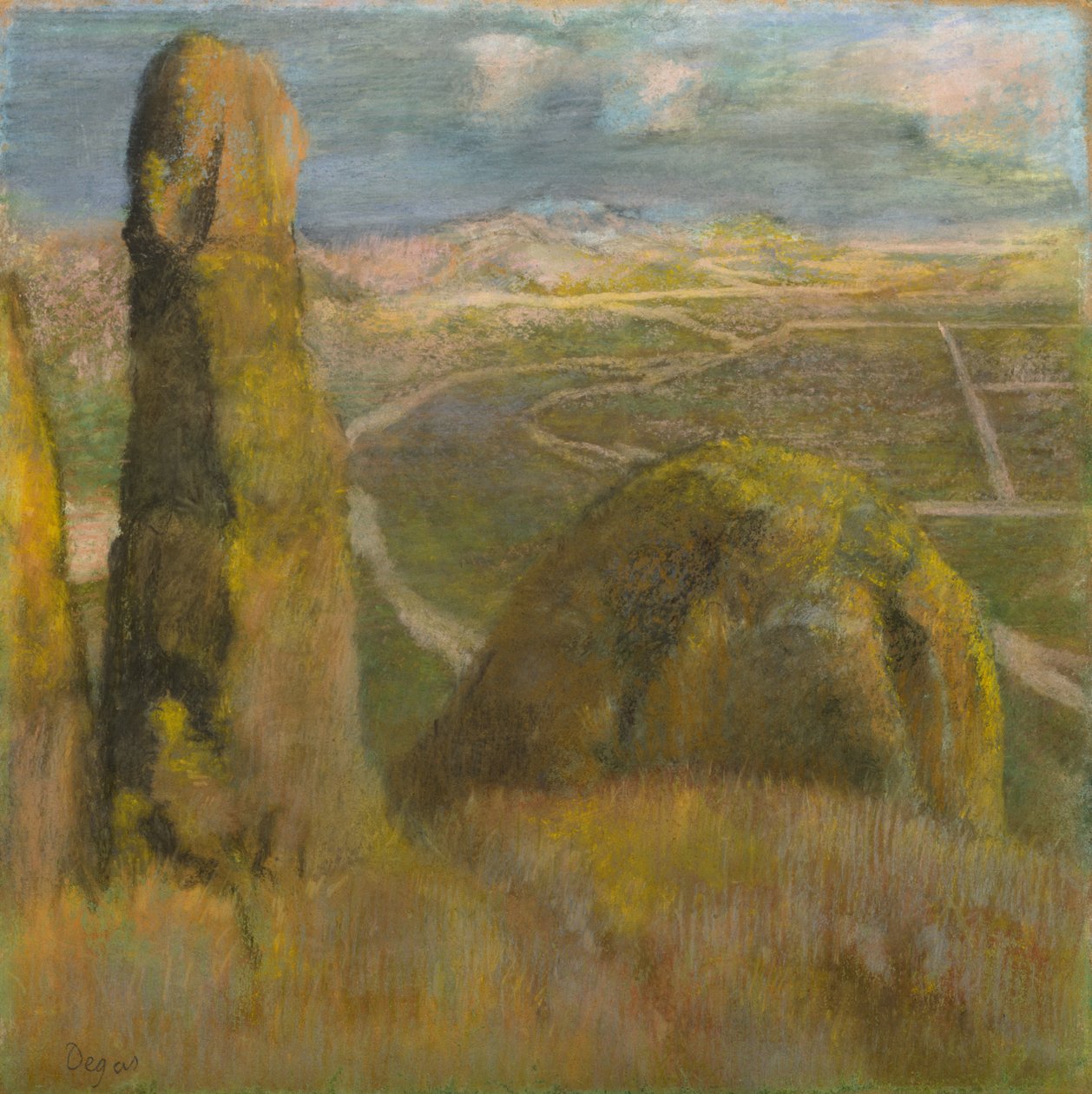 Landskab, ca. 1892 (pastel på pap) af Edgar Degas