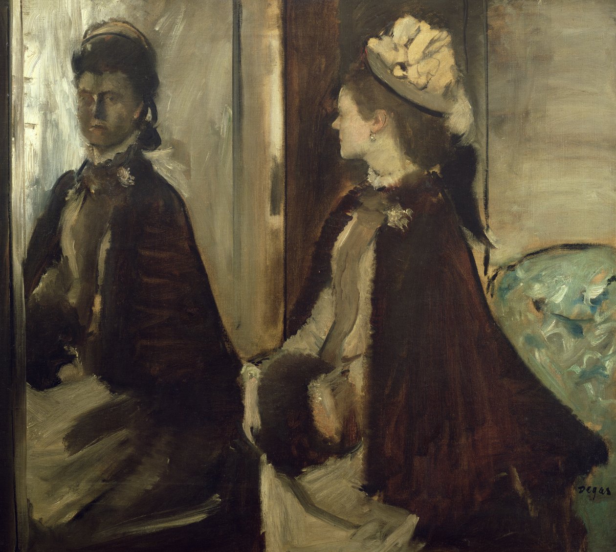 Madame Jeantaud i spejlet, ca. 1875 af Edgar Degas