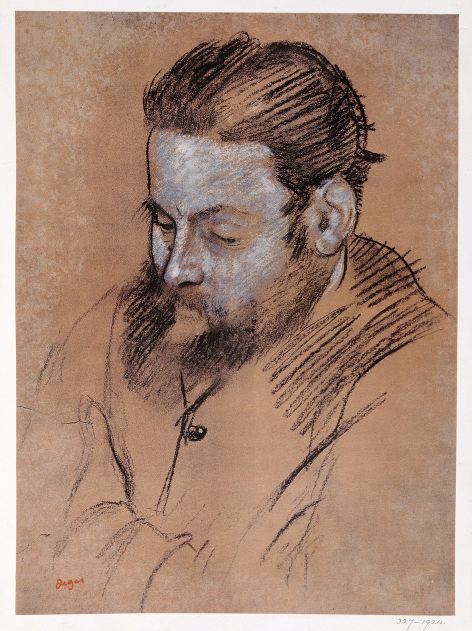 Portræt af Diego Martelli, 1879 (kridt på papir) af Edgar Degas