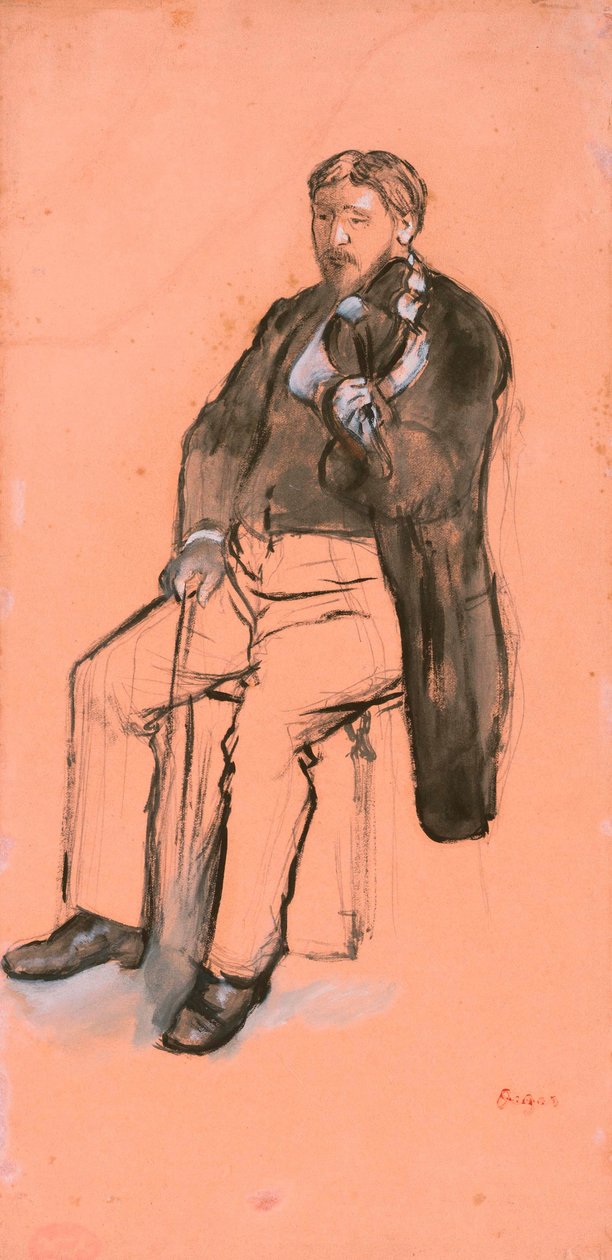 Siddende violinspiller af Edgar Degas