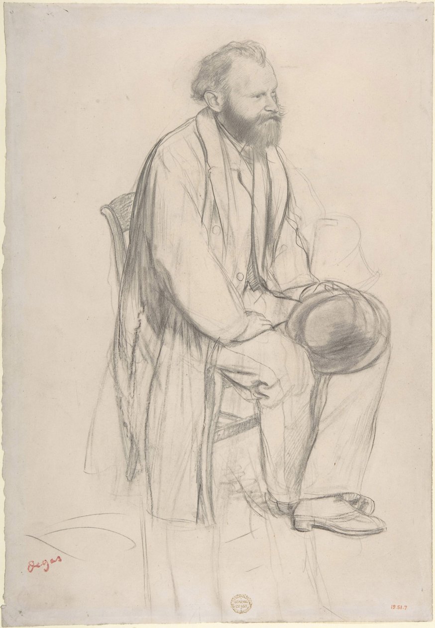 Studie til et portræt af Manet (sort kridt) af Edgar Degas